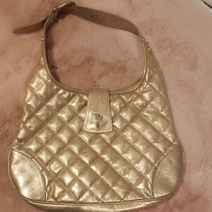Burberry gold quilted handbag with receipt